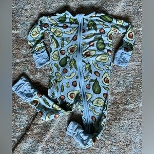 Little Sleepies 3-6 month blue avocado zippy